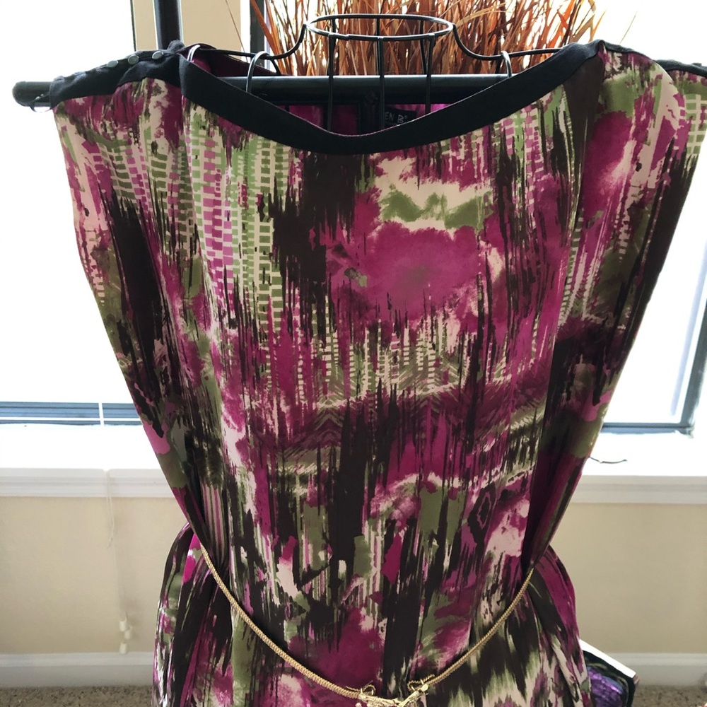 Watercolor pinks purples and greens Dress